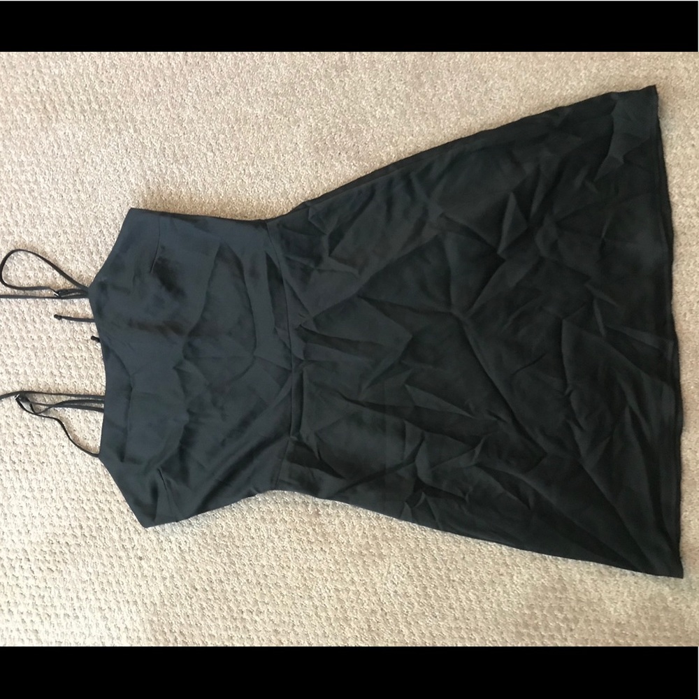 Satin black mini dress